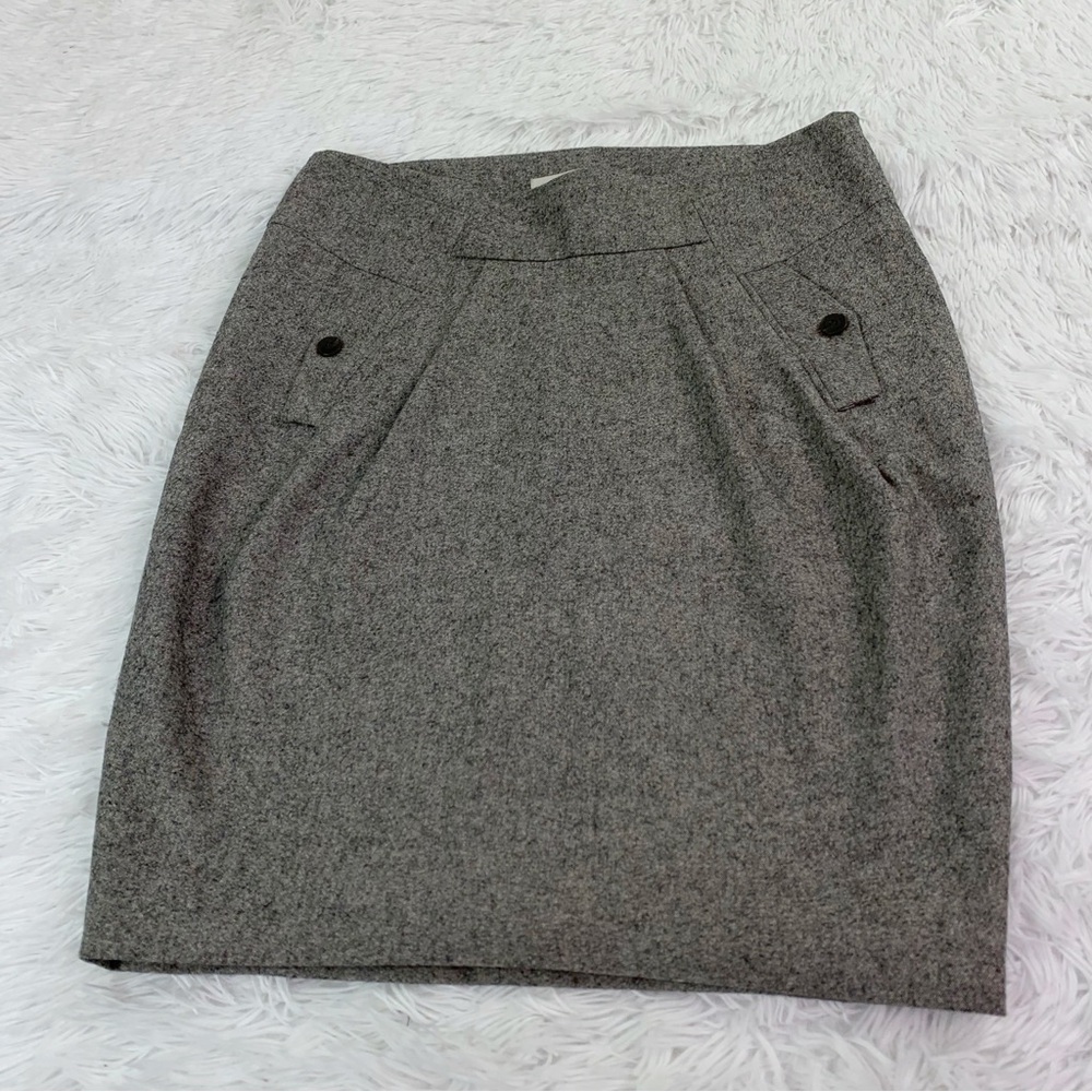 Karen Millen wool blend mini skirt in‎ gray pockets